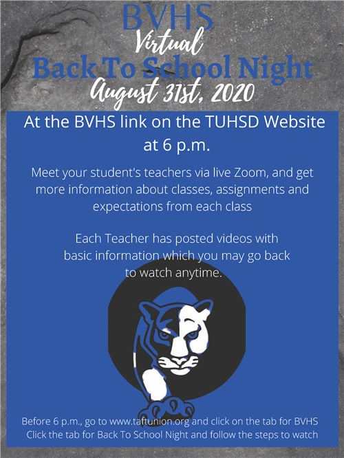 BVHS Back to School Night 1 